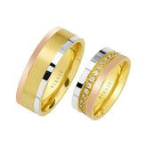 White, Rose and Yellow Gold Wedding Band w/ Diamonds - Birgie Diamant | Fine Jewellery - Diamant & Edelstein Schmuck