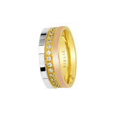 White, Rose and Yellow Gold Wedding Band w/ Diamonds - Birgie Diamant | Fine Jewellery - Diamant & Edelstein Schmuck