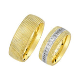 Yellow and White Gold Nile Wedding Band w/ Diamonds - Birgie Diamant | Fine Jewellery - Diamant & Edelstein Schmuck