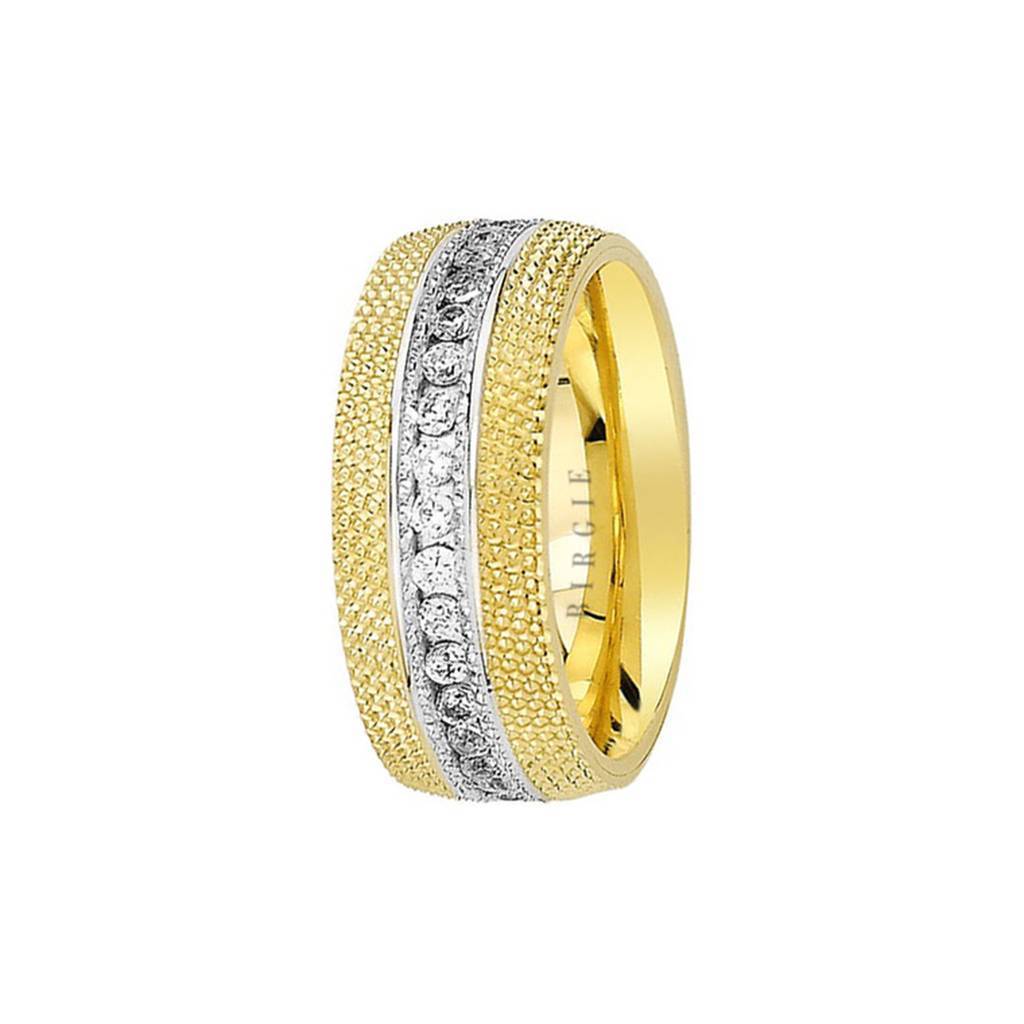 Yellow and White Gold Nile Wedding Band w/ Diamonds - Birgie Diamant | Fine Jewellery - Diamant & Edelstein Schmuck