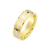 White and Yellow Gold Pan Wedding Band