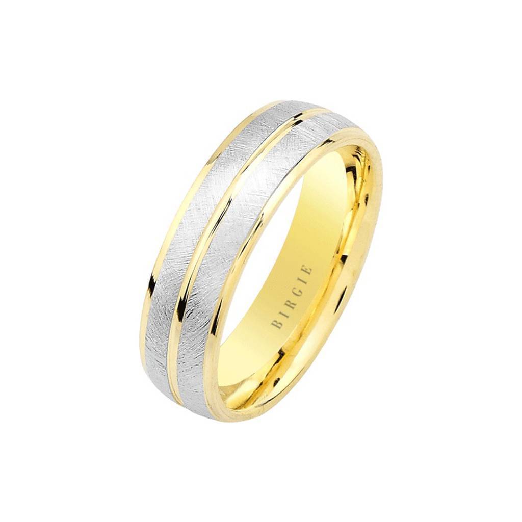 White and Yellow Gold Ren Wedding Band - Birgie Diamant | Fine Jewellery - Diamant & Edelstein Schmuck