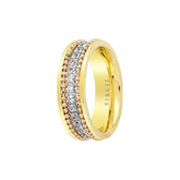 White, Rose and Yellow Gold Wedding Band w/ Diamonds - Birgie Diamant | Fine Jewellery - Diamant & Edelstein Schmuck