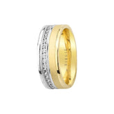 White and Yellow Gold Ishtar Wedding Band w/ Diamonds