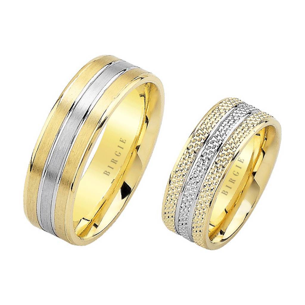 White and Yellow Gold Vena Amoris Wedding Band