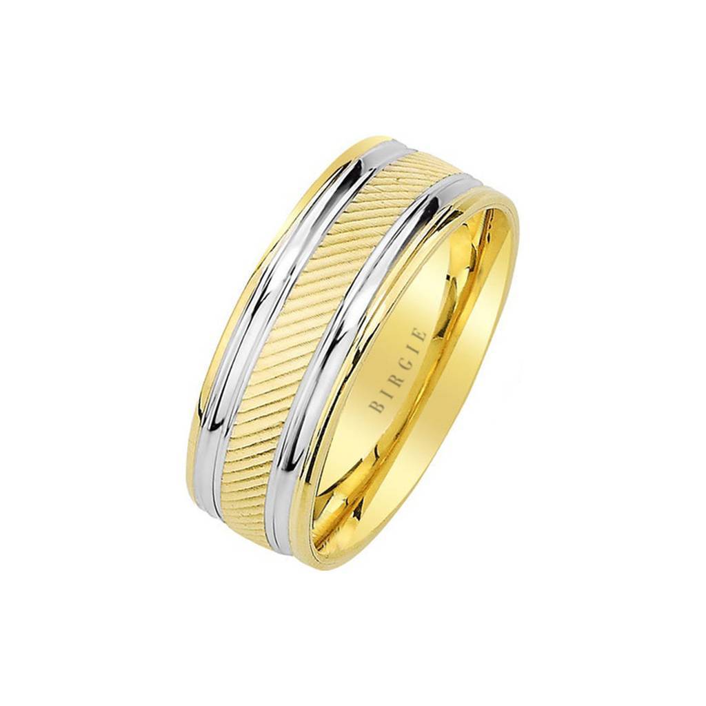 White and Yellow Gold Adonis Wedding Band