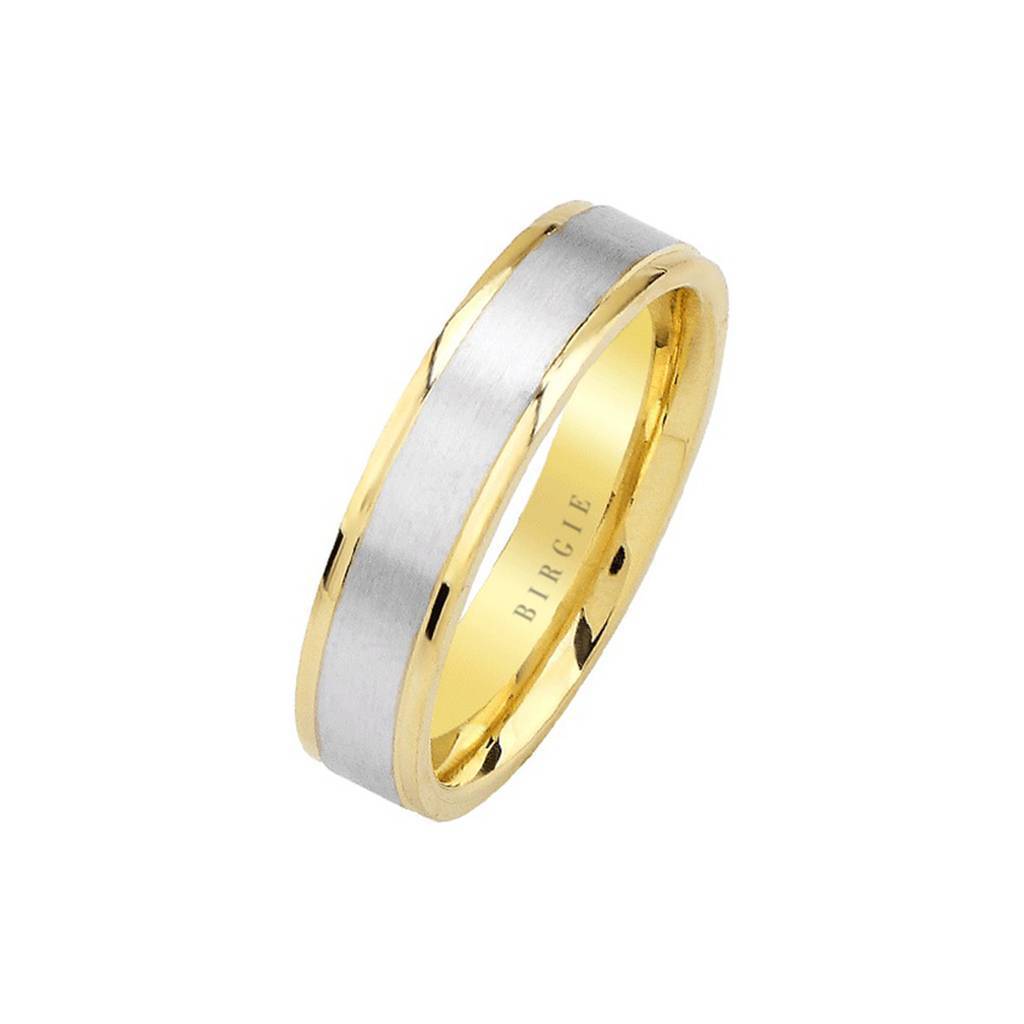 White and Yellow Gold Freyja Wedding Band