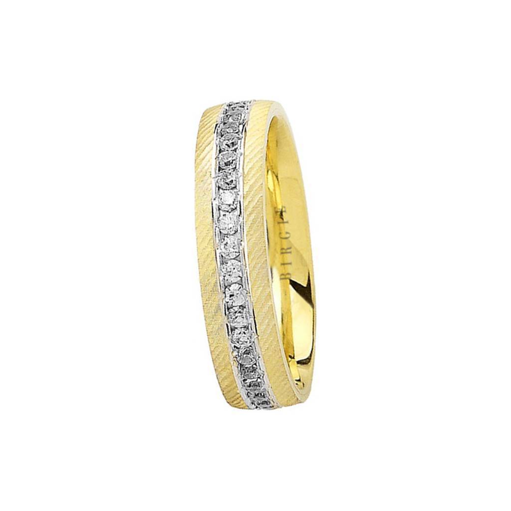 White and Yellow Gold Nike Wedding Band w/ Diamonds