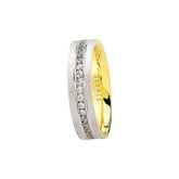 White and Yellow Gold Tike Wedding Band w/ Diamonds