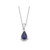 Diamond and Drop Sapphire Necklace