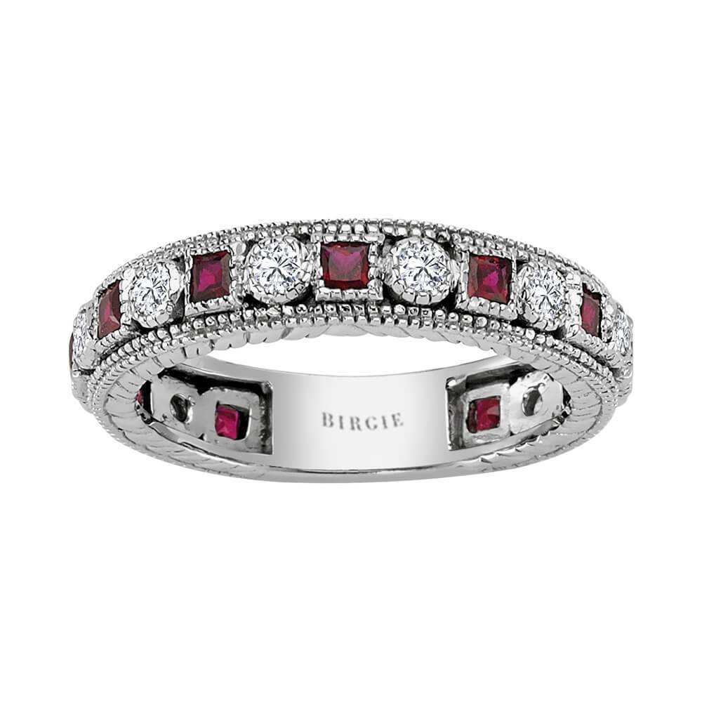 Diamond and Ruby Stone Eternity Ring