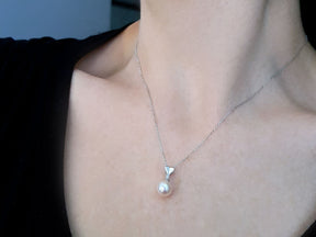 Diamant und Perle Halskette