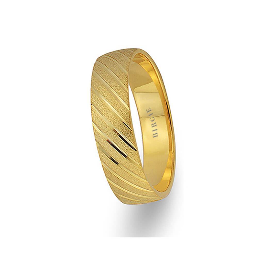 Sanded White Gold Striped Wedding Band