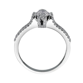 Total 0.79 Carat Diamond Halo Engagement Ring