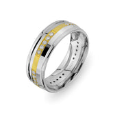 White and Yellow Gold Sureyya Wedding Band w/ Diamonds