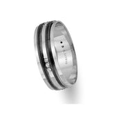 White Gold 2 Colour Classical Wedding Band w/ Diamonds